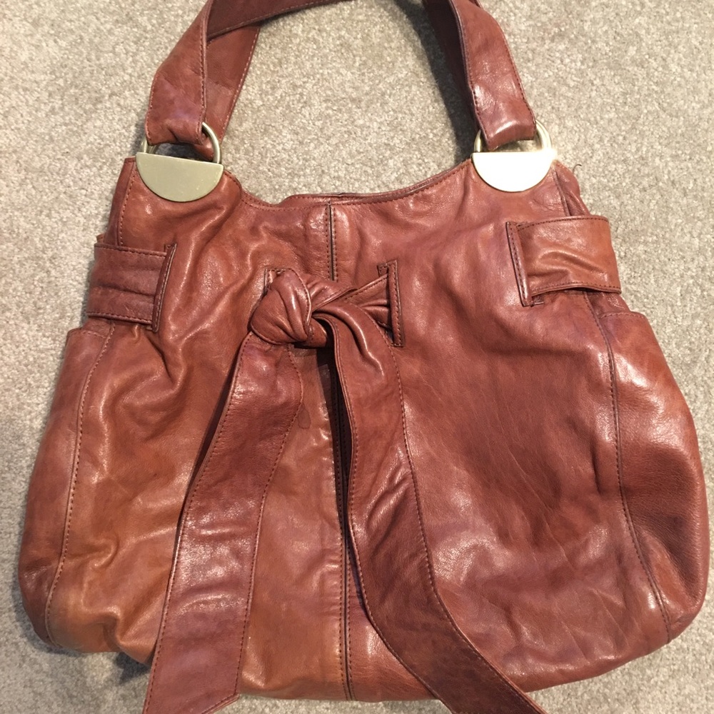 Kooba brown genuine leather hobo handbag